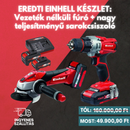 EREDTI EINHELL KÉSZLET: Vezeték nélküli fúró + nagy teljesítményű sarokcsiszoló + 26 kiegészítő + 2 akkumulátor